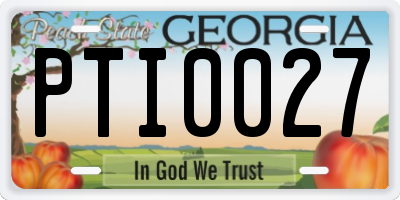 GA license plate PTI0027