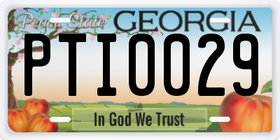 GA license plate PTI0029