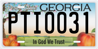 GA license plate PTI0031