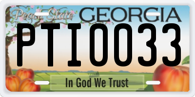 GA license plate PTI0033