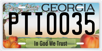 GA license plate PTI0035