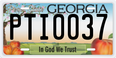 GA license plate PTI0037