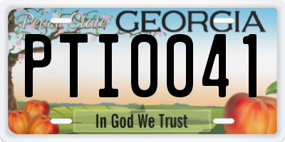 GA license plate PTI0041