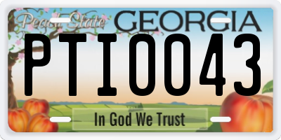 GA license plate PTI0043