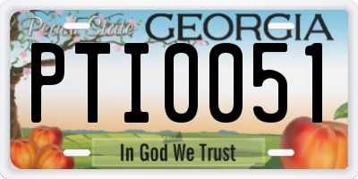 GA license plate PTI0051