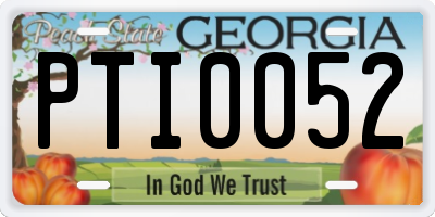 GA license plate PTI0052