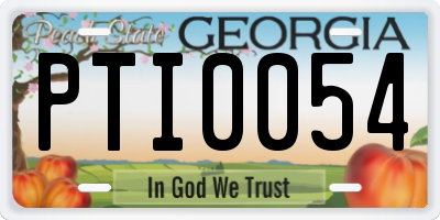 GA license plate PTI0054