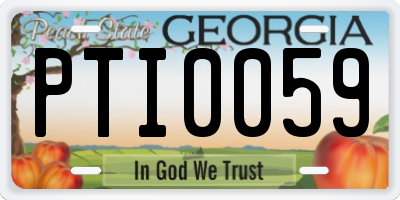 GA license plate PTI0059