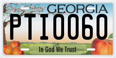 GA license plate PTI0060