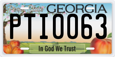 GA license plate PTI0063