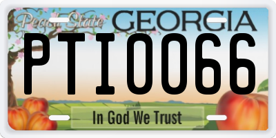 GA license plate PTI0066