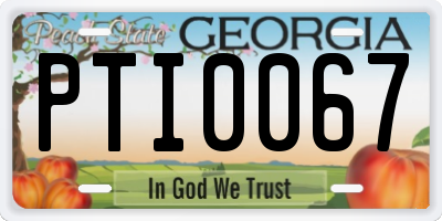 GA license plate PTI0067