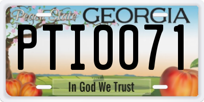 GA license plate PTI0071