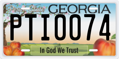 GA license plate PTI0074