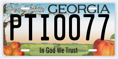 GA license plate PTI0077