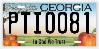 GA license plate PTI0081