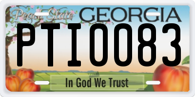 GA license plate PTI0083