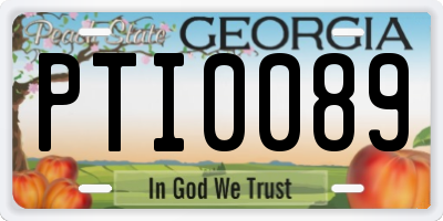 GA license plate PTI0089