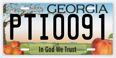 GA license plate PTI0091