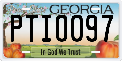 GA license plate PTI0097