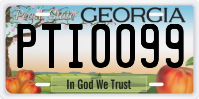 GA license plate PTI0099
