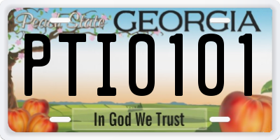 GA license plate PTI0101