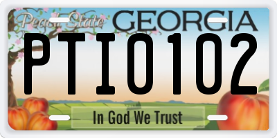 GA license plate PTI0102