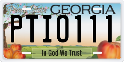GA license plate PTI0111