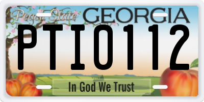 GA license plate PTI0112