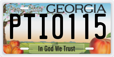 GA license plate PTI0115