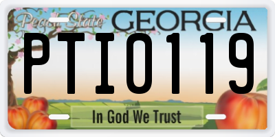 GA license plate PTI0119