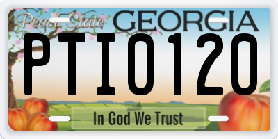 GA license plate PTI0120