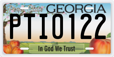 GA license plate PTI0122