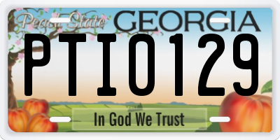 GA license plate PTI0129