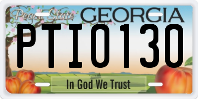 GA license plate PTI0130