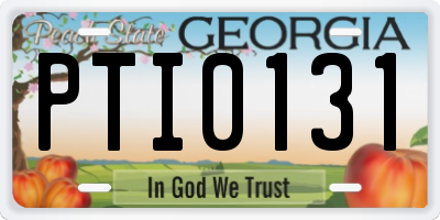 GA license plate PTI0131