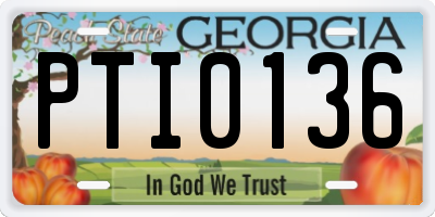 GA license plate PTI0136