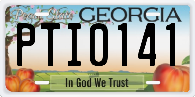 GA license plate PTI0141