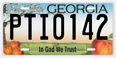 GA license plate PTI0142