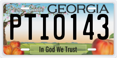 GA license plate PTI0143