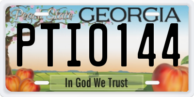 GA license plate PTI0144