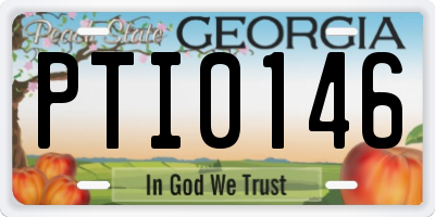 GA license plate PTI0146