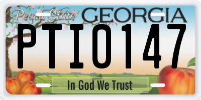 GA license plate PTI0147