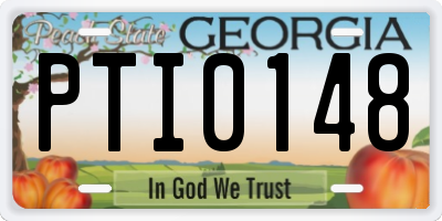 GA license plate PTI0148