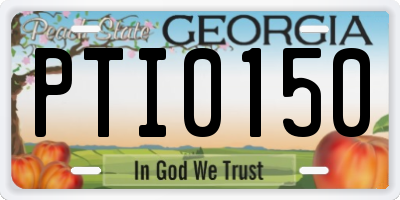 GA license plate PTI0150