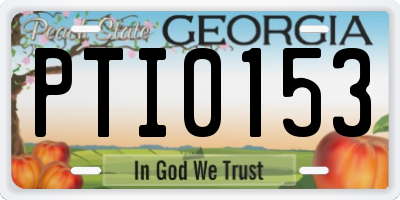 GA license plate PTI0153