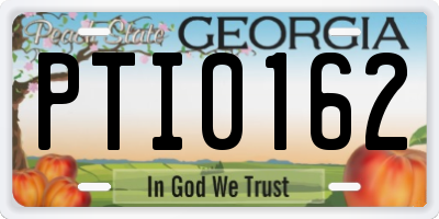 GA license plate PTI0162