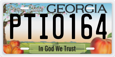GA license plate PTI0164