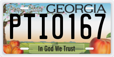 GA license plate PTI0167