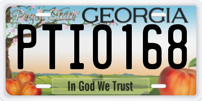 GA license plate PTI0168